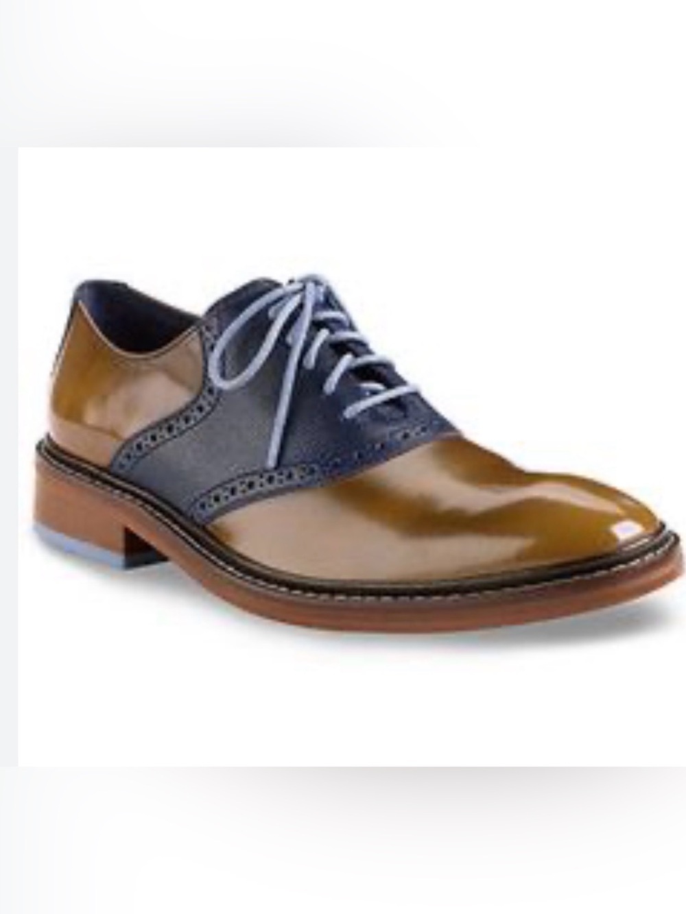 Cole Haan Colton Winter Saddle Oxfords Men's Wingtip Dress Shoe Brown Navy 8